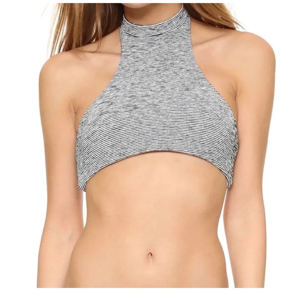 Beach Riot x Stone Cold Fox x Revolve Black And White Bikini Top Halter Neck
